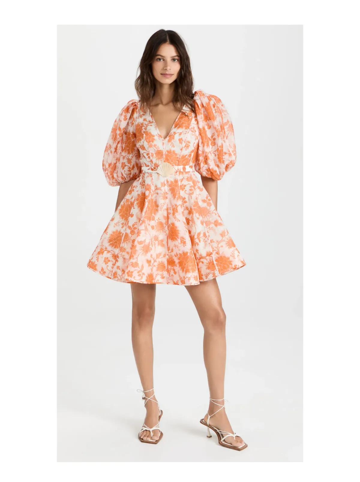 Zimmermann Postcard Puff Sleeve Mini Dress Print Size 1/Au 10 - Image 1