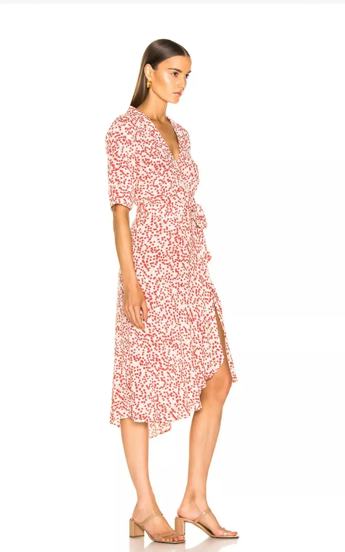 Ganni Goldstone Crepe Wrap Dress Print Size 34 - Image 2
