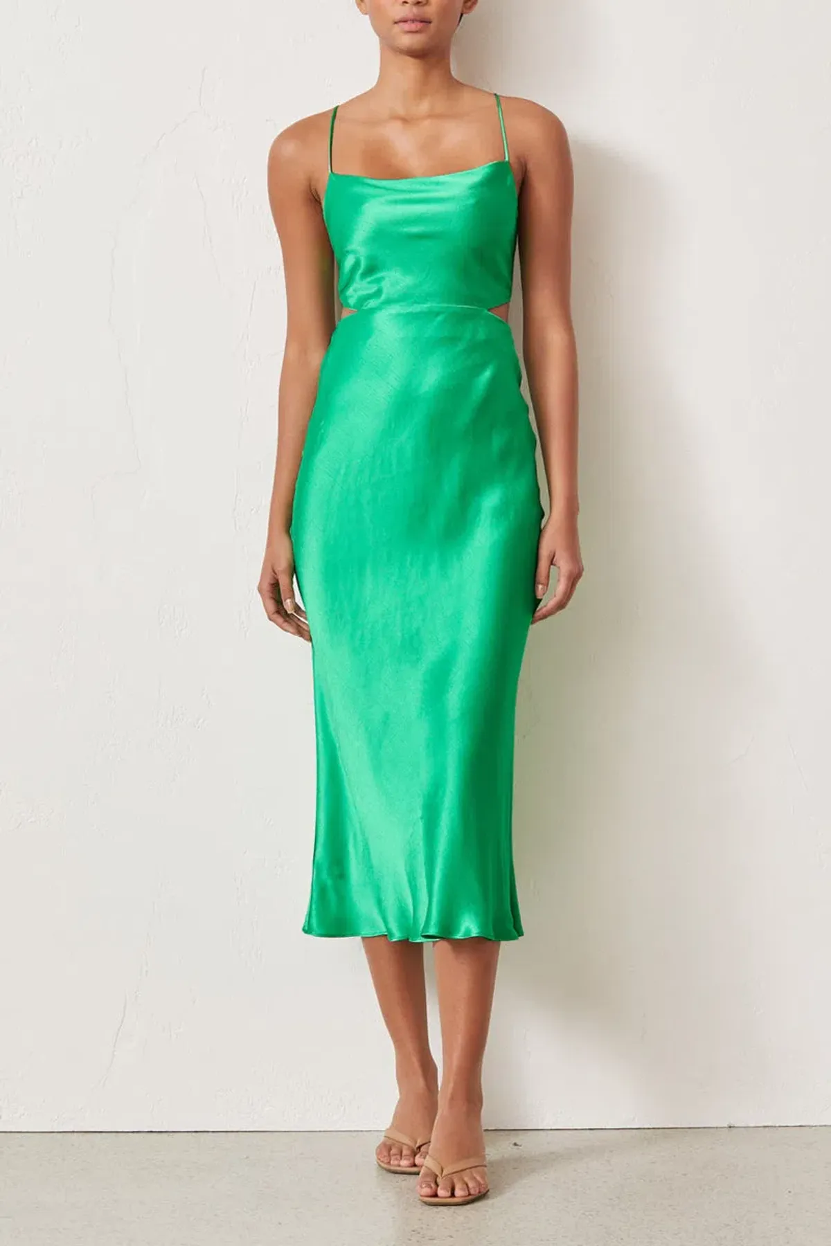 Bec & Bridge Loren Cut Out Midi Dress - Green - Size 10 - Image 6