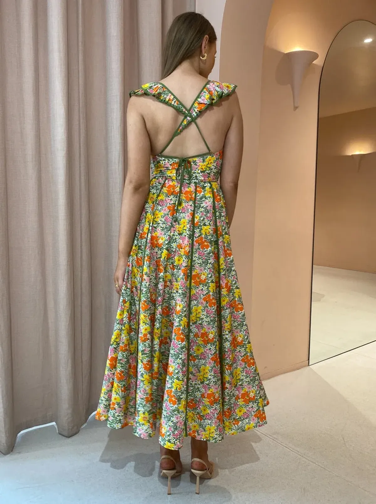 Alemais Cabana Midi Apron Dress Print Size 8 - Image 4