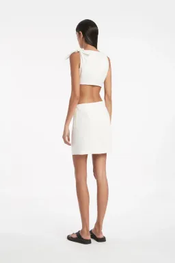 Sir the Label Ambroise Knot Mini Dress - Ivory White - Size 1 (AU 8) for rent on The Volte - image 3