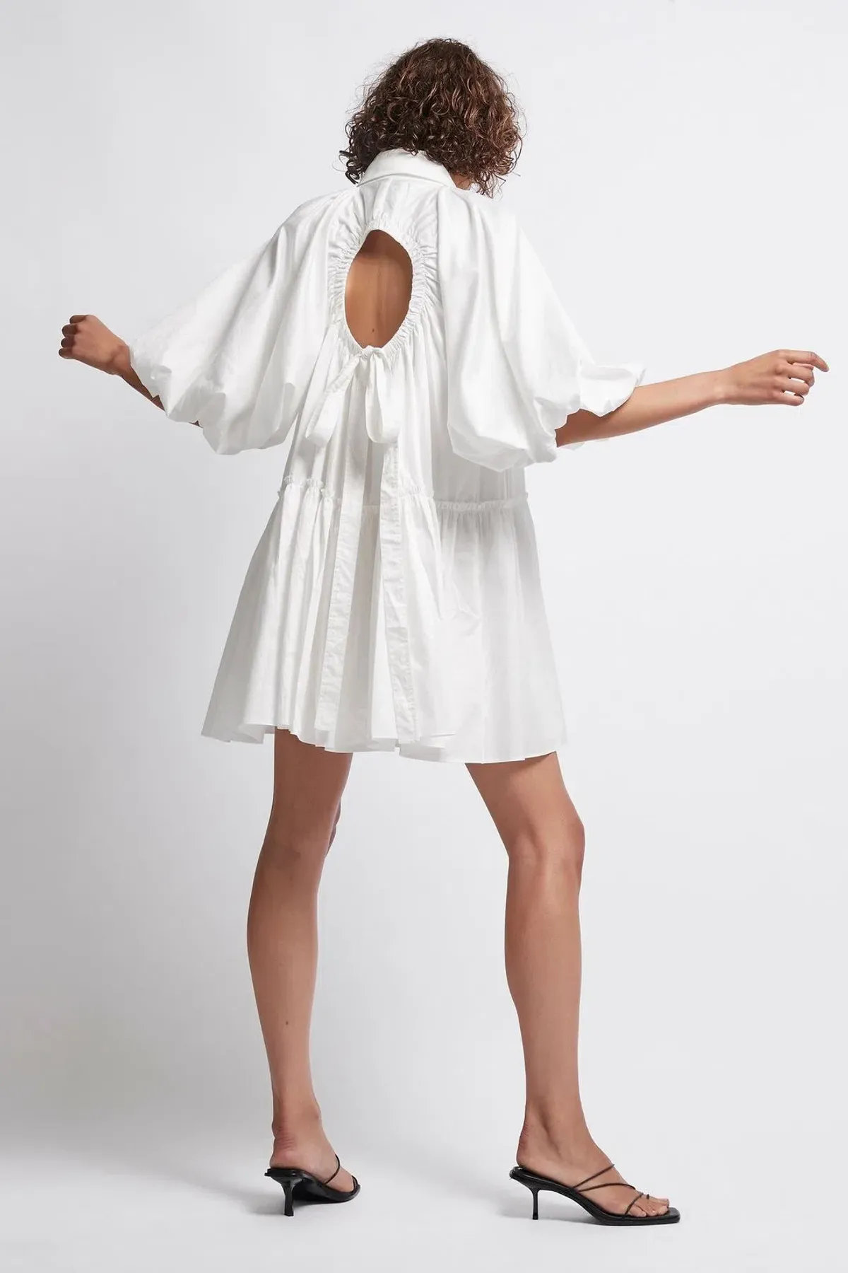 Aje Prima Circle Tiered Mini Dress White Size 12 - Image 2