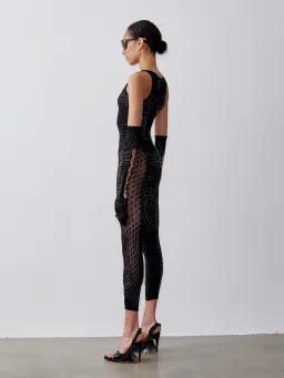 Poster Girl Rhinestoned Janice Jumpsuit in Jet Black One Size  for rent on The Volte - image 2