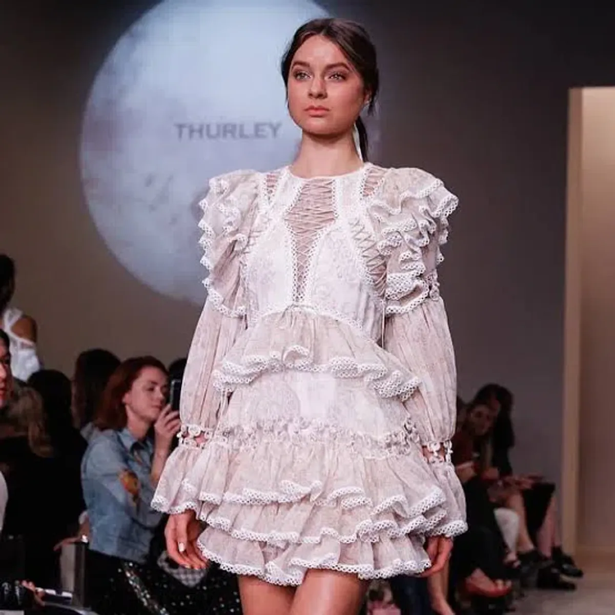 Thurley Papilio Mini Dress Dusty Pink Size 10 - Image 3