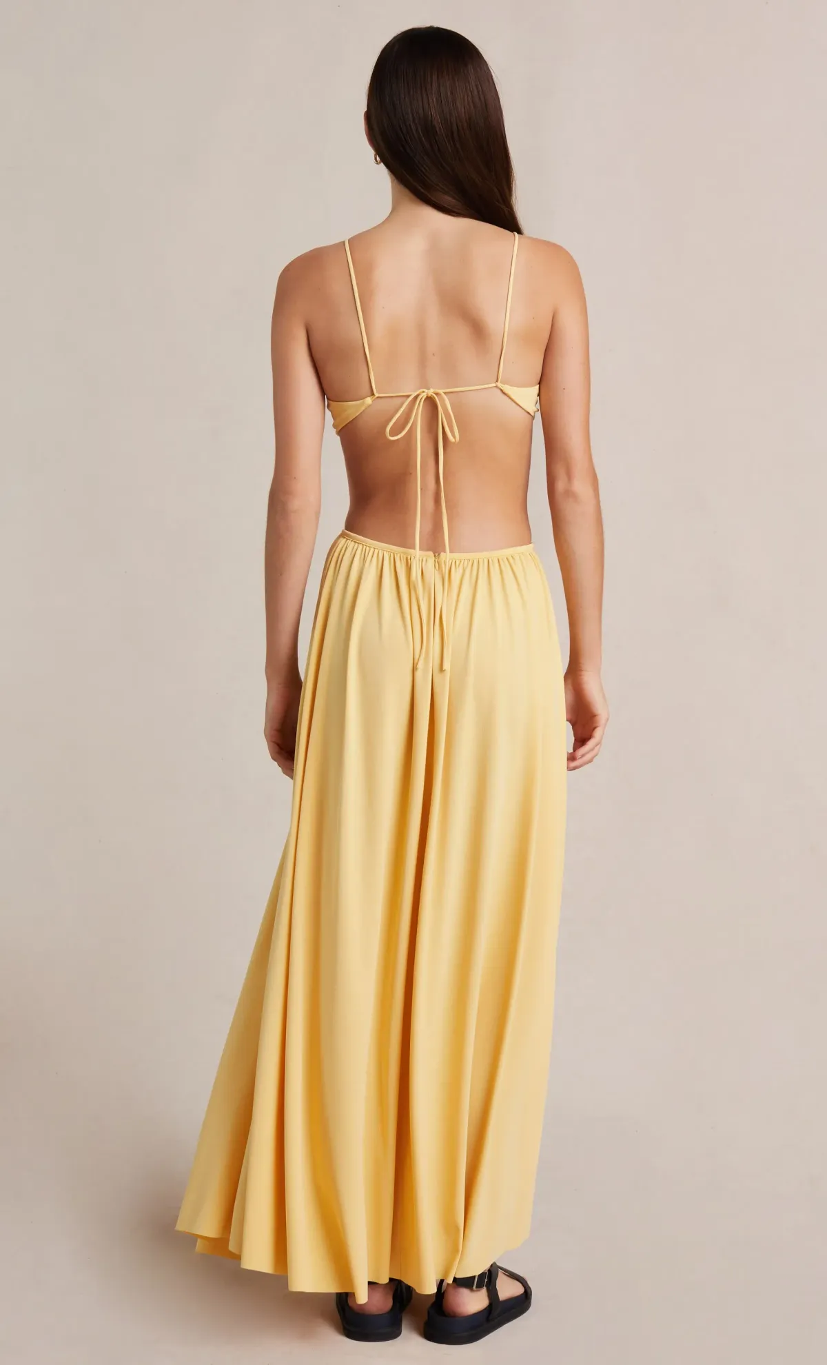 Bec & Bridge Soleil Maxi Dress Straw Yellow Size 8 - Image 2