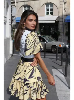 Leo Lin Redemption Cotton Linen Mini Dress Print Size AU 8 for rent on The Volte - image 3