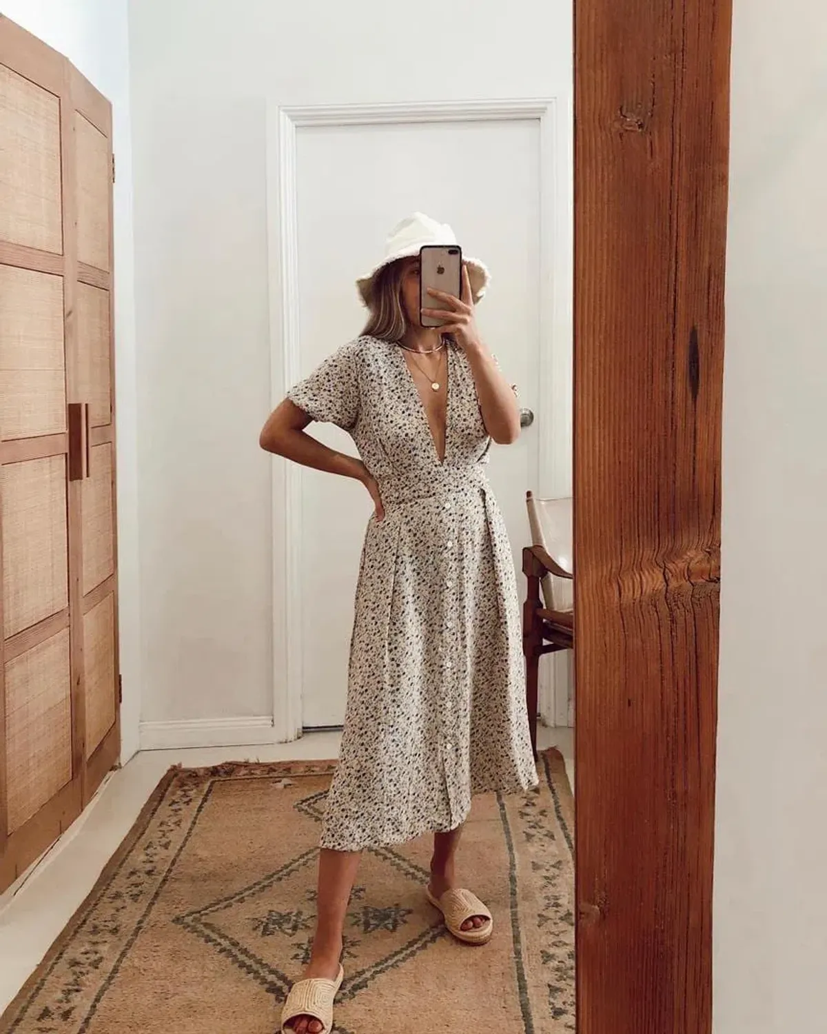 Faithfull the Brand Farrah Midi Dress Print Size 10 - Image 7