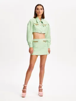 Alice McCall Catalina Jacket and Mini Skirt Set Lime Cream Size 10 for rent on The Volte - image 2