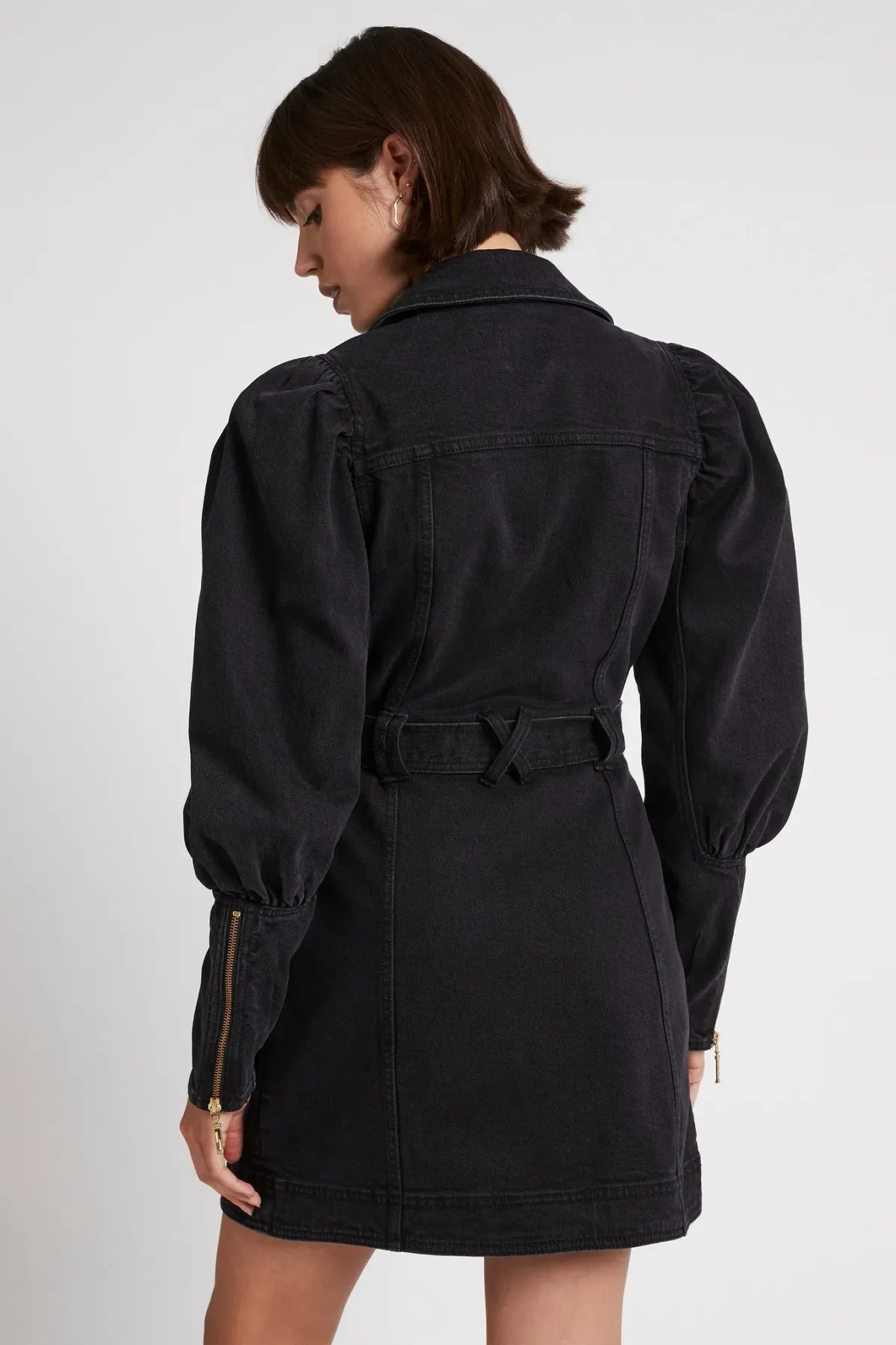 Aje Dione Denim Long Sleeve Dress Black Size 12 - Image 2