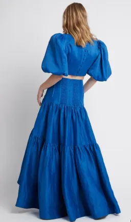 Aje Reverb Puff Sleeve Cropped Top and Midi Skirt Set Size 14 for rent on The Volte - image 2