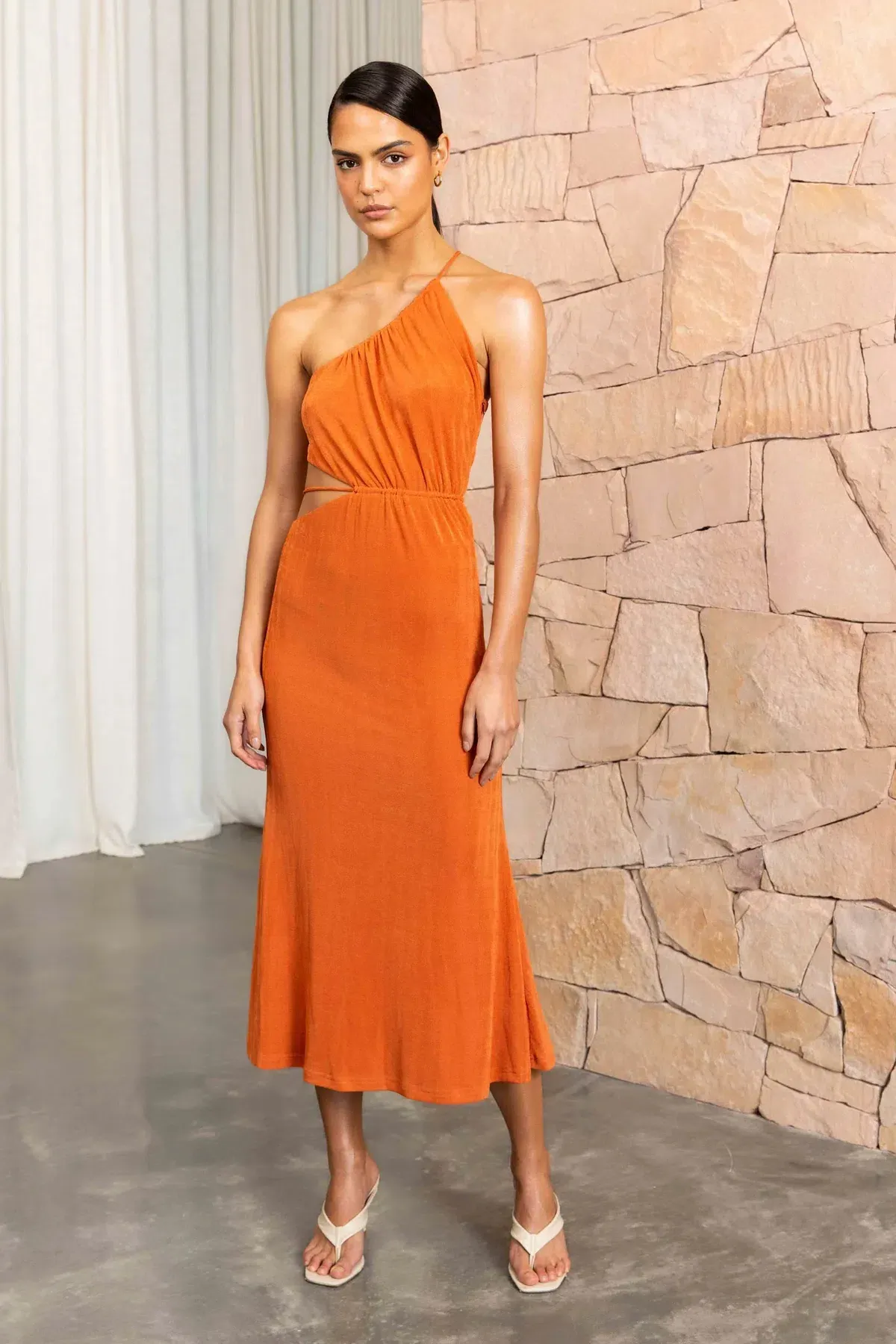MISHA Adara Midi Dress Orange Size 14 - Image 1
