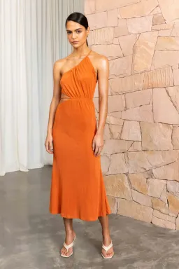 MISHA Adara Midi Dress Orange Size 14 for rent on The Volte - image 1