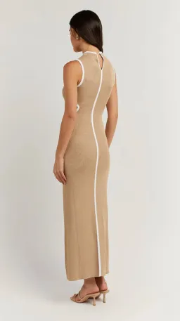 Dissh Binding Wheat Knit Midi Dress Nude Size 12  for rent on The Volte - image 3