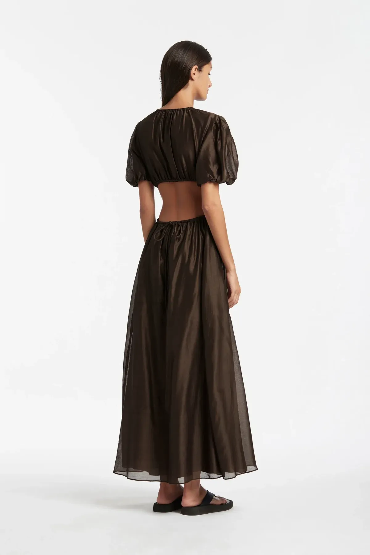 Sir the Label Anje Puff Sleeve Gown Brown Size 6  - Image 2
