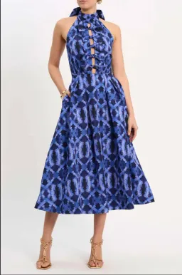 Rebecca Vallance - Shiloh Halter Midi Dress  - Size 8 (fits 6 - 8) for rent on The Volte - image 3
