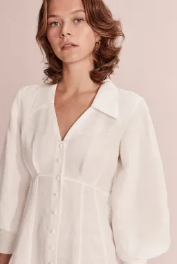 Country Road Button Through Mini Dress White Size 6 for rent on The Volte - image 4