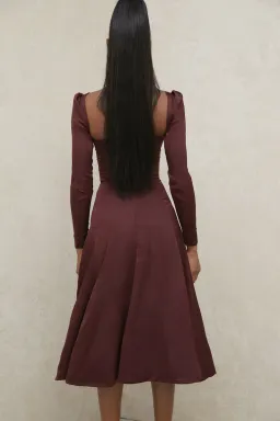 House of CB Arlinda Long Sleeve Midi Dress Brown Size 10 for rent on The Volte - image 3