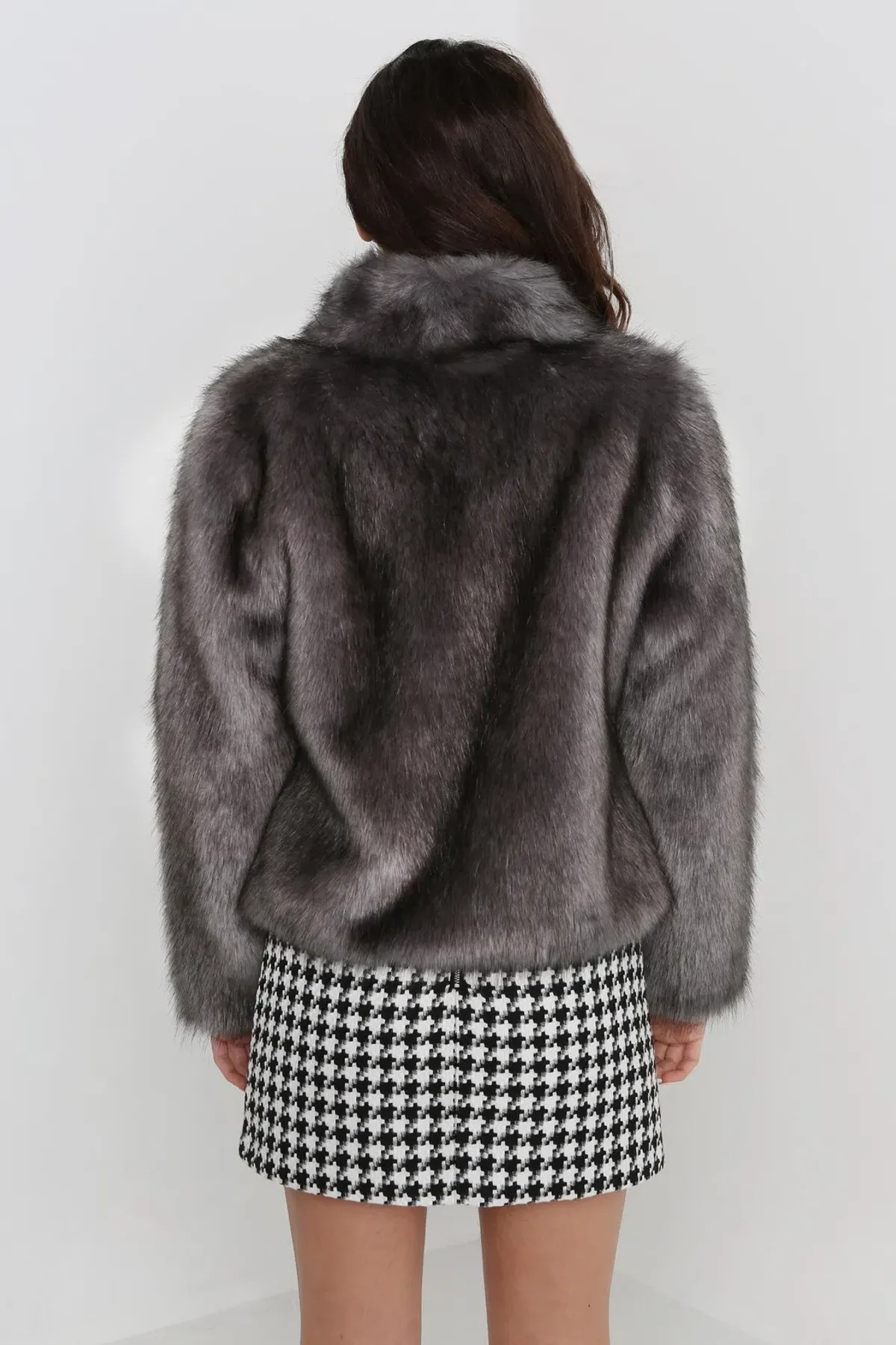 Unreal Fur Fur Delish Jacket Grey Size S - Image 2