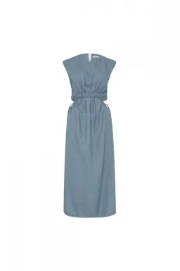 Camilla and Marc Cora Midi Dress in Dusty Blue Size 10 for rent on The Volte - image 4