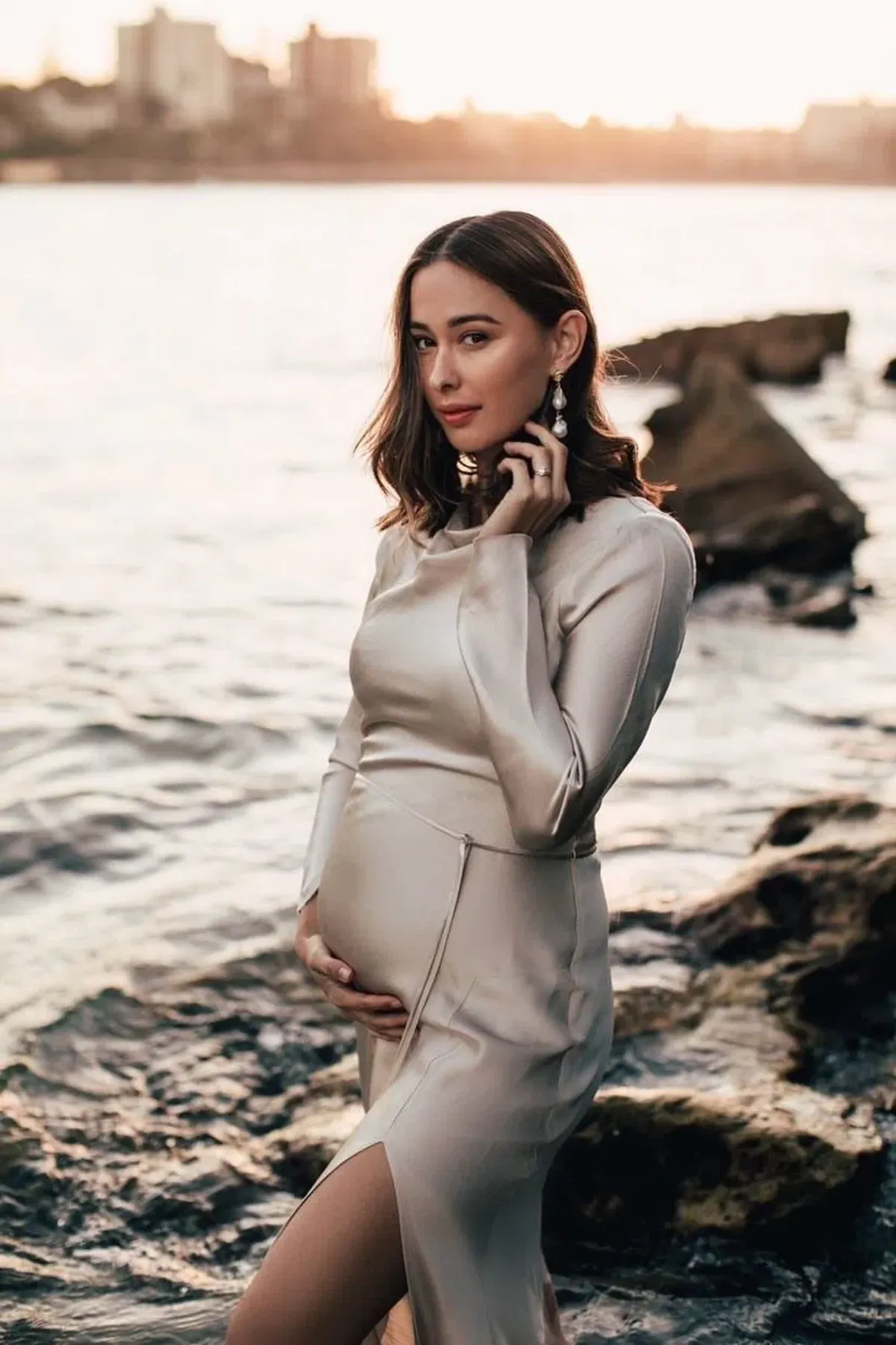 Bec & Bridge Moon Dance Long Sleeve Maxi Dress in Sand Size 6  - Image 4