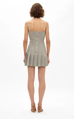 Dion Lee Column Pleated Mini Dress Grey Size 8 for rent on The Volte - image 2