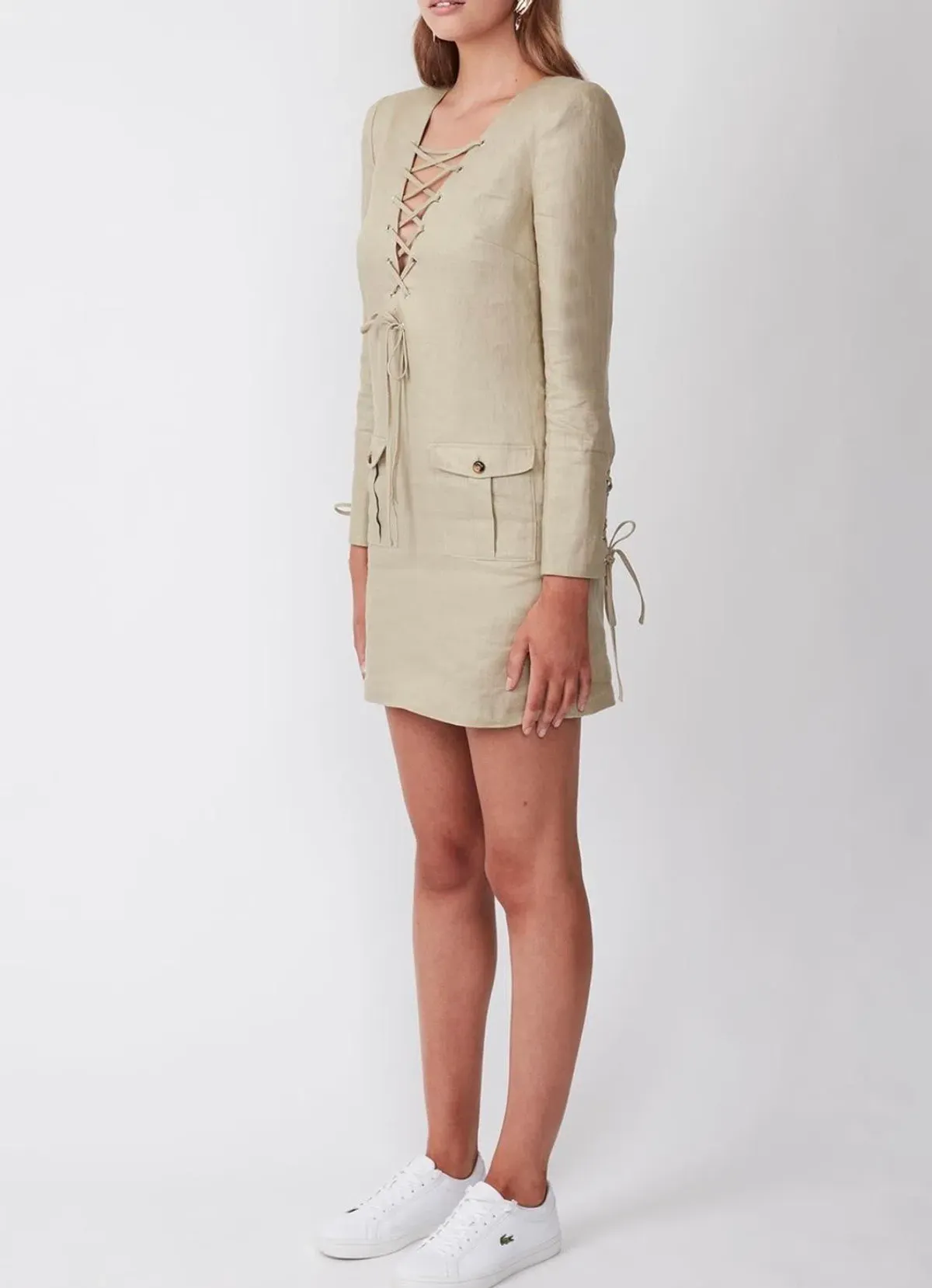 Torannce Expedition Shirt Dress Khaki Size 6 - Image 2