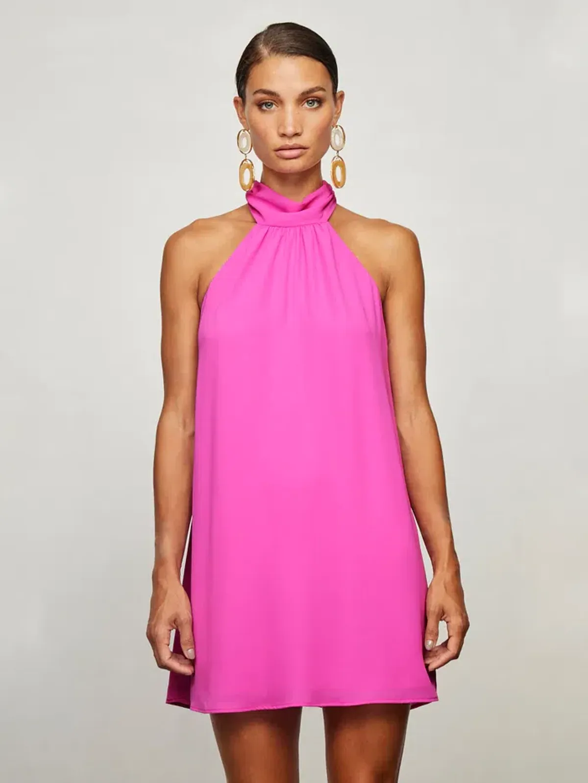 Krisa Tie Back Halter Dress Pink Size XS - Image 4
