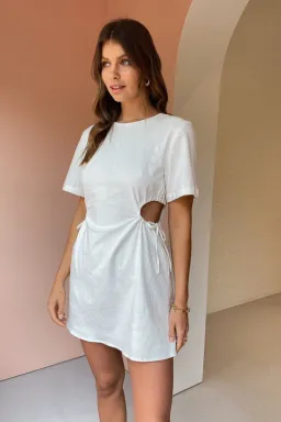 Third Form Pressed Flowers Draw Side Tee Dress White Size 12 for rent on The Volte - image 4