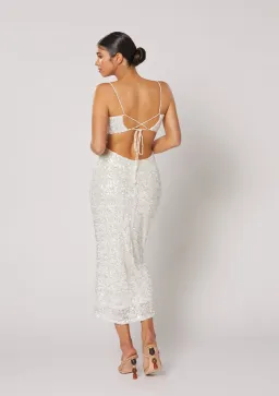 Winona Asha Ring Dress White Sequin Size 10 for rent on The Volte - image 2