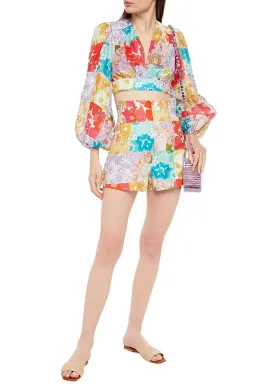 Zimmermann The Bells Tie Crop Top in Multi Floral Print Size 6 for rent on The Volte - image 1