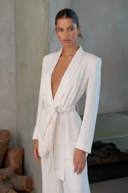 MISHA Liam Blazer Set Ivory Size 8/S for rent on The Volte - image 2