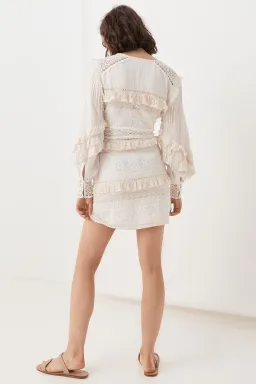 Spell Suki Mini Party Dress Cream Size M for rent on The Volte - image 3