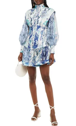 Zimmermann Glassy Long Sleeve Mini Dress Print Size 3 for rent on The Volte - image 3