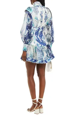 Zimmermann Glassy Long Sleeve Mini Dress Print Size 3 for rent on The Volte - image 2