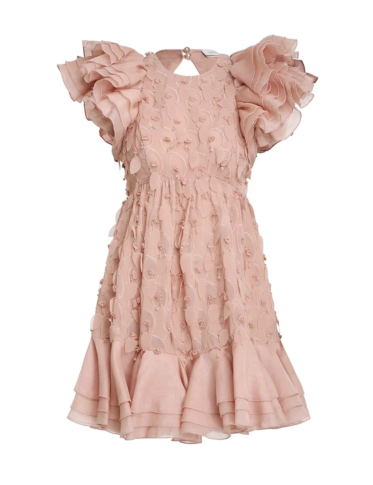 Zimmermann Dancer Frilled Mini Dress Blush Size 0/Au 8 - Image 2