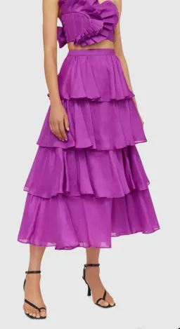 Leo and Lin Violet Wrap Bustier & Tiered Skirt Set Size 8 for rent on The Volte - image 6