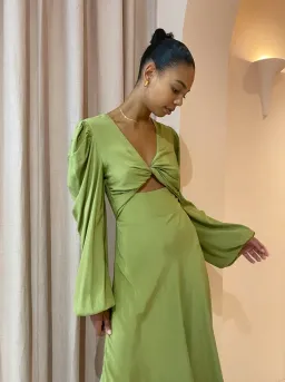 By Johnny Emily Twist Midi Dress Sea Green Size 8 for rent on The Volte - image 3