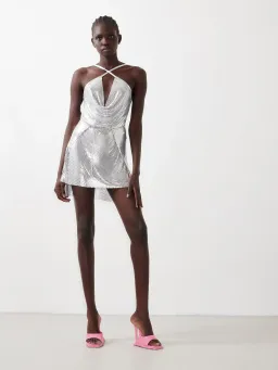 Poster Girl Adrianne Mini Dress Silver Size 8 for rent on The Volte - image 5