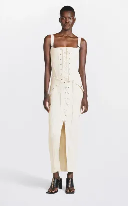 Dion Lee Lace Up Eyelet Skirt and Top Set Beige Size 6 for rent on The Volte - image 4