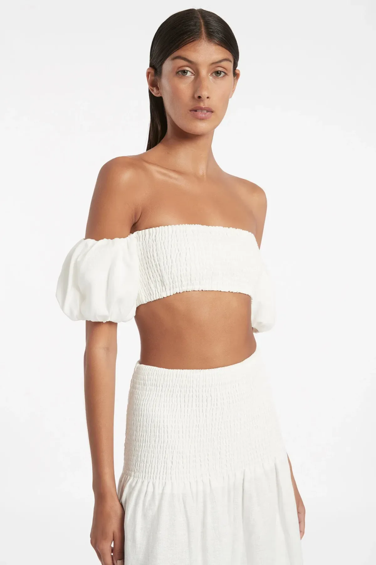 Sir the Label Lotte Bandeau & Alena Ruched Maxi Skirt Set White Size 1 - Image 2