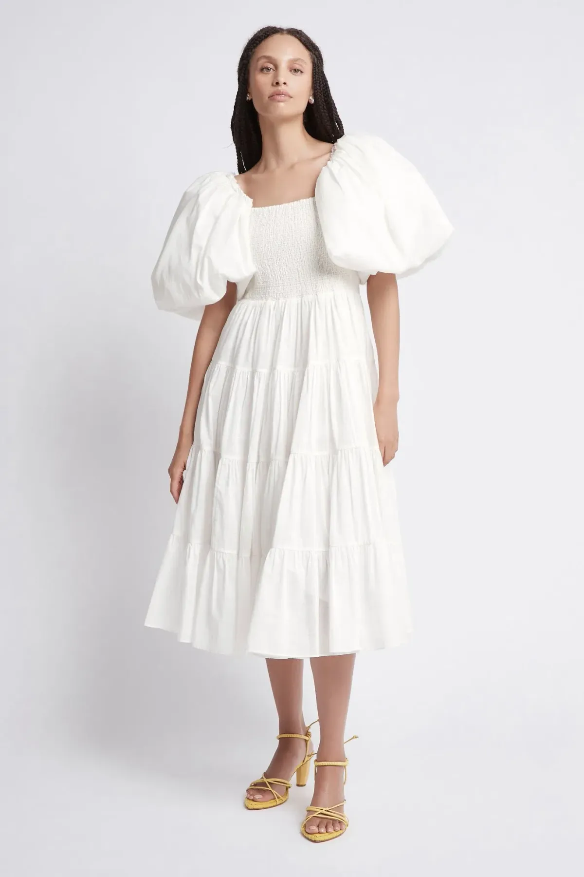 Aje Cherished Midi Dress Ivory Size 4 - Image 1