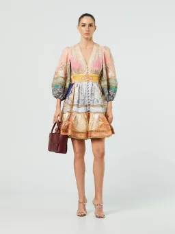 Zimmermann Anneke Lantern Mini Dress Spliced Size 0P / Au 6 for rent on The Volte - image 1