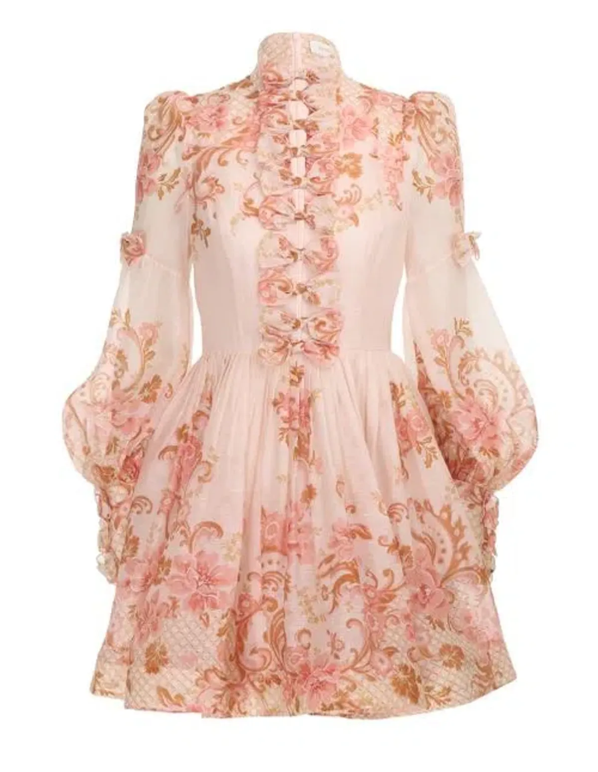 Zimmermann Postcard Bow Dress Pink Size 1/AU 10 - Image 3