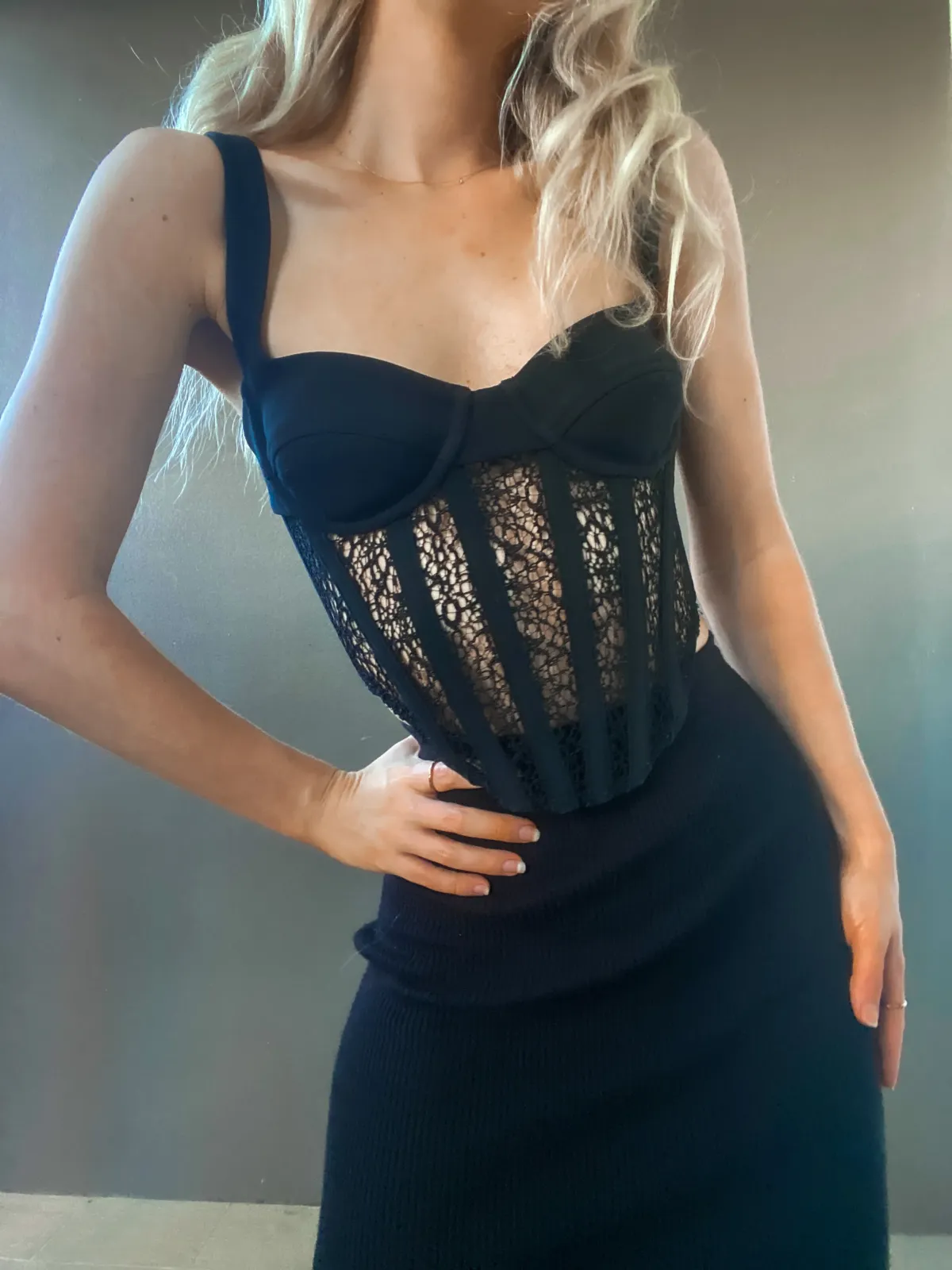 Dion Lee Contour Combo Corset Top Black Size 6 - Image 3