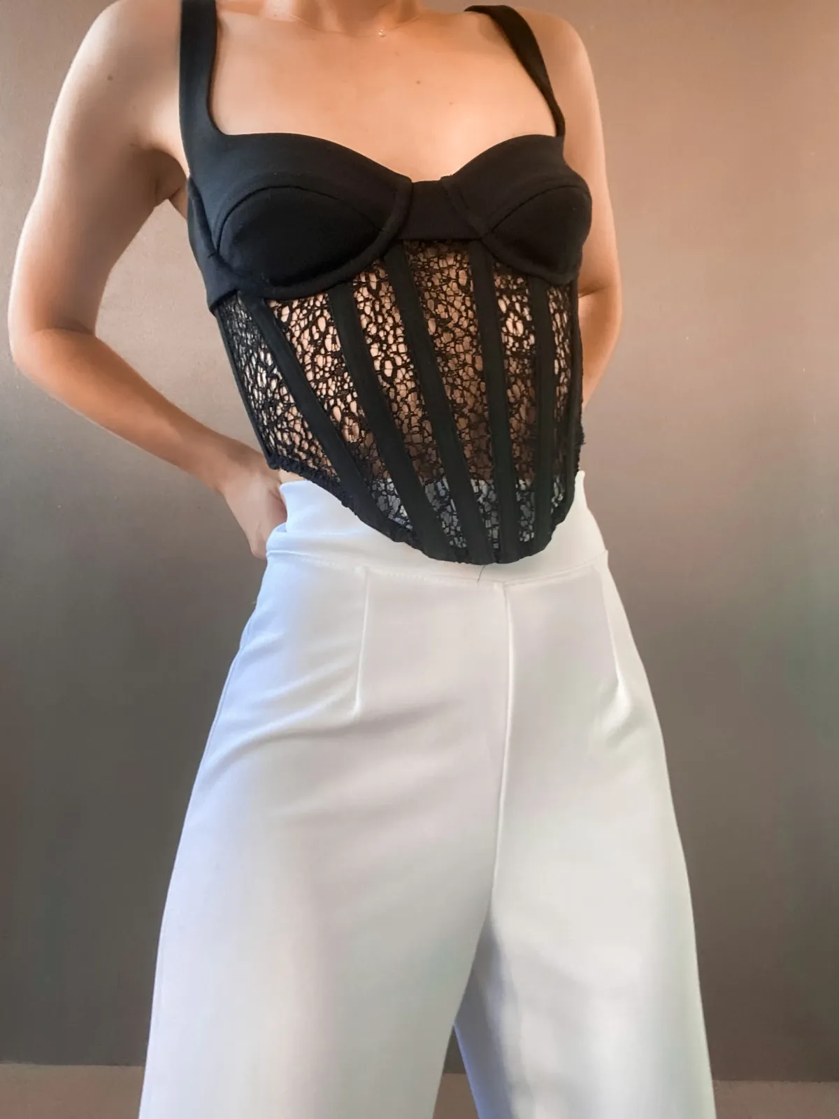 Dion Lee Contour Combo Corset Top Black Size 6 - Image 5