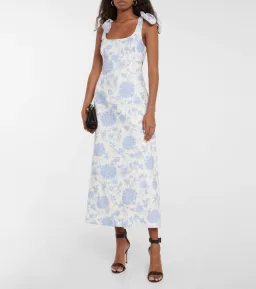 Zimmermann Postcard Tie Shoulder Midi Dress Floral Print Size 1 / Au 10 for rent on The Volte - image 1