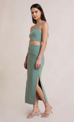 Bec and Bridge Ivy Crop and Skirt Set Green Size 8 for rent on The Volte - image 4