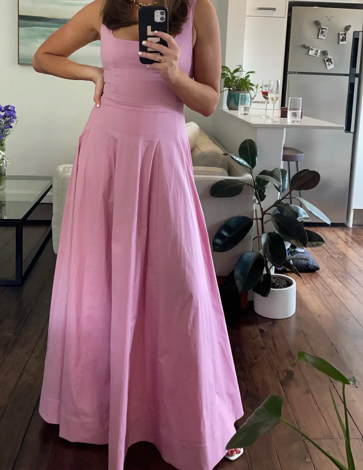 STAUD Wells Maxi Dress Pink Size 8 - Image 2