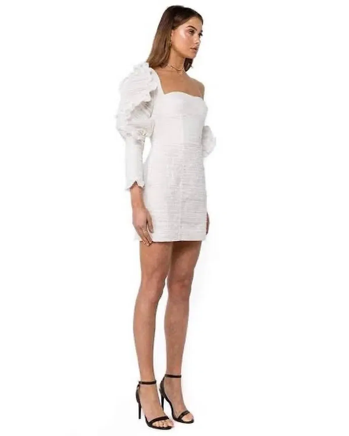Asilio Asymmetric Mini Dress White Size 8 - Image 5