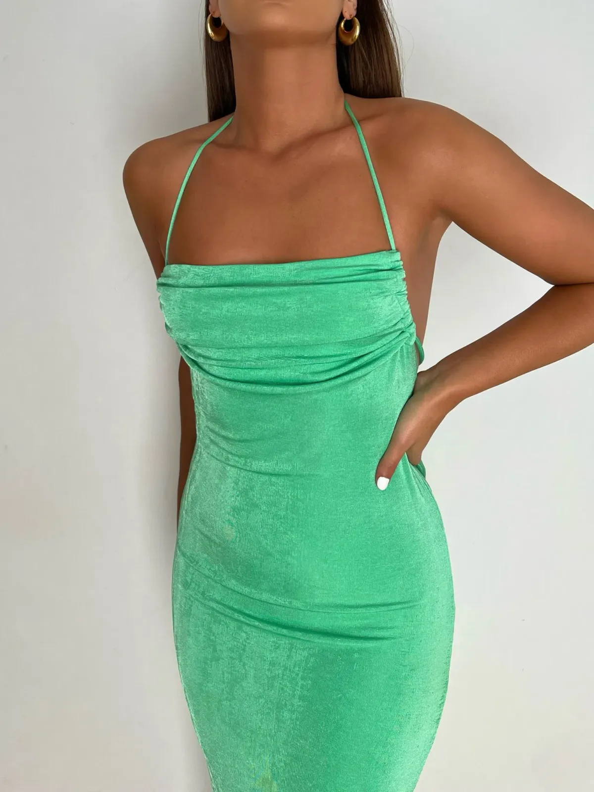 Mélani the Label Ciana Midi Dress Green Size XS - Image 4